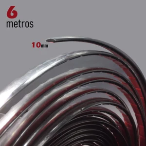 Tira autoadhesiva para decoracion de coche Moldura protectora Cromada  10mmx6M - Imagen 1 de 3