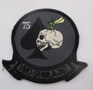 Parche de gancho y bucle 75 aniversario USMC VMO-5 Ace of Spades HMLA-267 Stingers - Imagen 1 de 2
