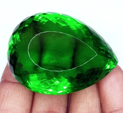 165+ Ct Green Amethyst Certified Loose Gemstone Transparent Pear Cut Gems Z477 - Image 1 of 4