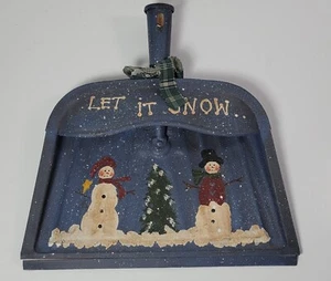 Christmas Winter Snowmen Dust Pan Painted Holiday Craft Gift- Let It Snow    - Picture 1 of 3