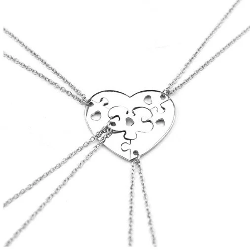 bj COLLANA 8 PEZZI PUZZLE CUORE SPEZZATO AMORE BEST FRIEND AMICIZIA IDEA REGALO - Immagine 1 di 1