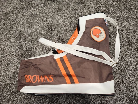 Rare NFL Cleveland Browns Duffle Bag 1980s Shoe Shaped Tote Gym Bag Cover