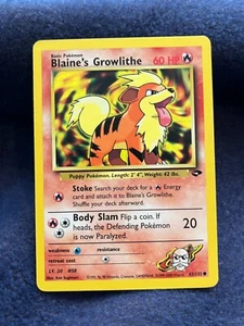 2000 Pokémon Blaine's Growlithe Gym Challenge Set Unlimited 62/132 WOTC - Picture 1 of 2