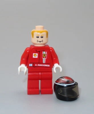 Lego F1 Ferrari K. Raikkonen Racers minifigura 8168 Fórmula Uno coche piloto de carreras Foto 1 de 4