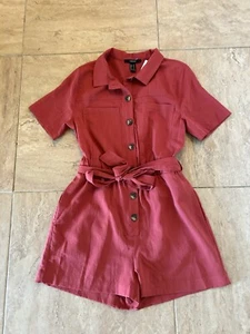 Women’s Forever 21 Size Medium Rust Colored Jumpsuit/Shorts Romper NWT - Picture 1 of 4