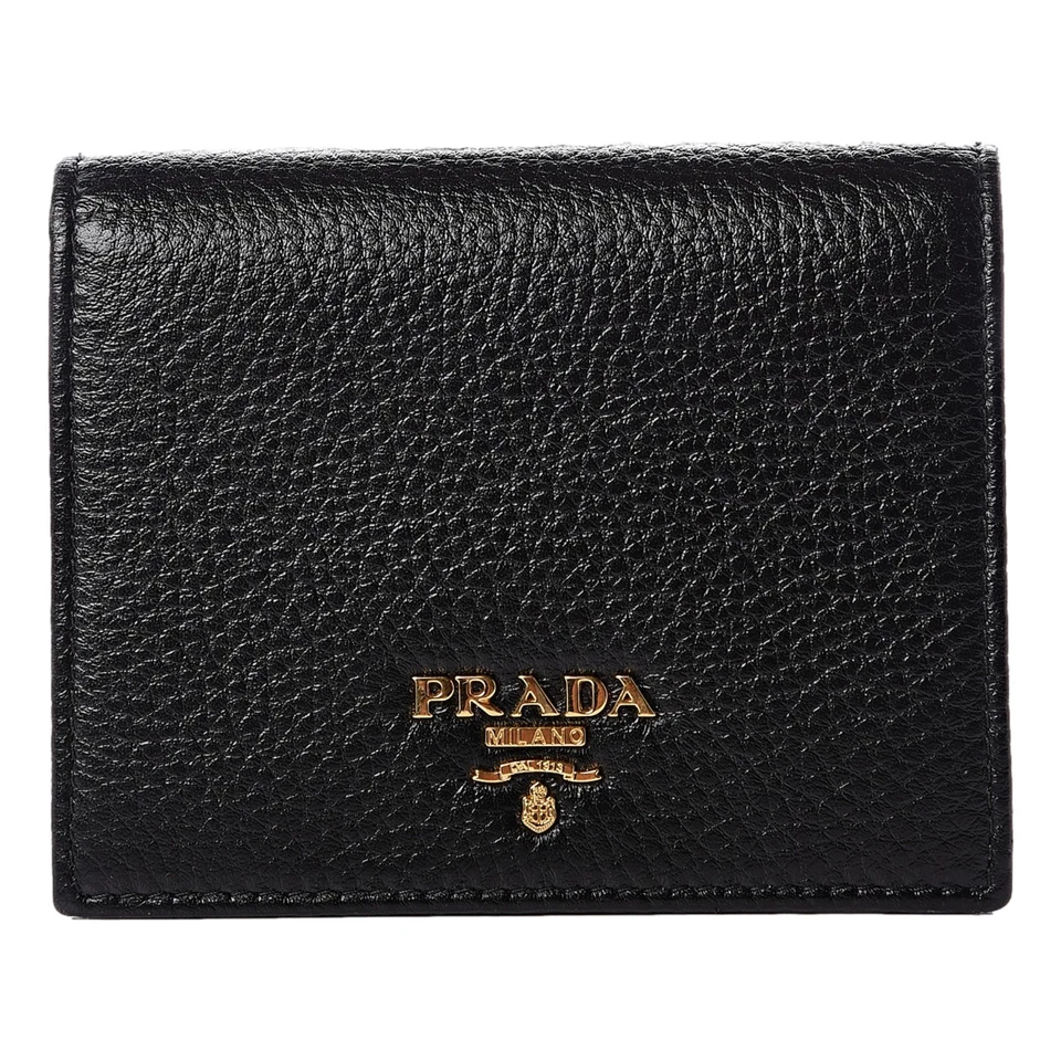 PRADA 1MV204 FUXIA Vitello Leather Small Bowtie Bifold Wallet W/coin Pocket
