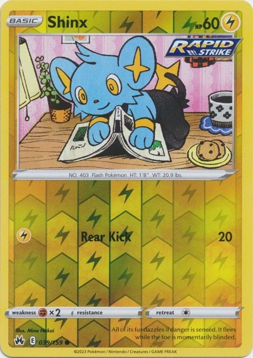 Shinx 039/159 Reverse Holo Crown Zenith Pokemon Card NM - Image 1 of 1