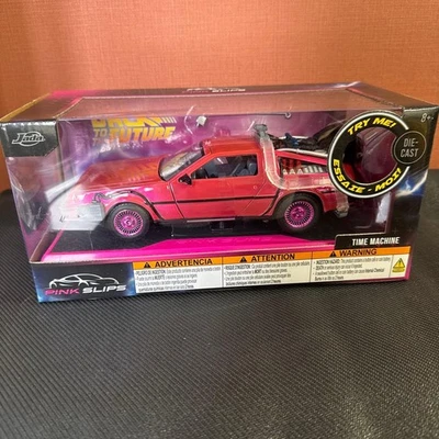Jada Pink Slips 1:24 Back To The Future Time Machine Pink CHASE Light Up New - Image 1 of 4
