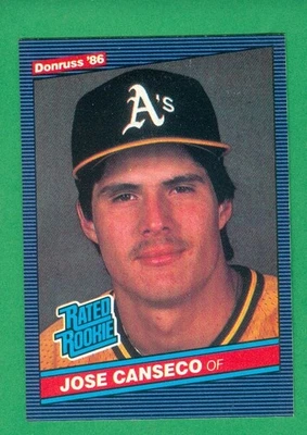 1986 年 DONRUSS #39 JOSE Canseco 新秀卡 OAKLAND A'S“JUICED”近乎完好/MT — 第 1/2 张图片