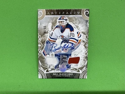 2024-25 Upper Deck Artifacts Legends Gold Dual Material /65 Bill Ranford  Auto - Image 1 of 4