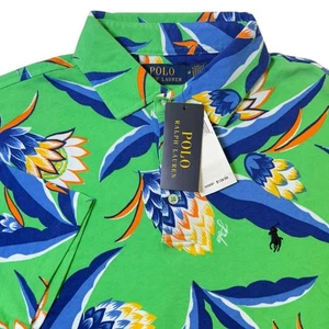 Polo Ralph Lauren klassische Passform Blumenmuster Spa Frottee Poloshirt Medium UVP 138 $ - Bild 1 von 10