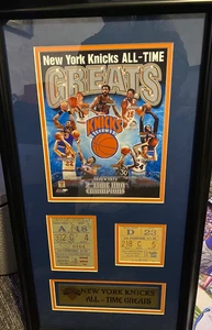 New York Knicks All-Time Greats gerahmtes Foto/Ticket Stubs 13 x 26" - 1970/73 - neuwertig - Bild 1 von 2