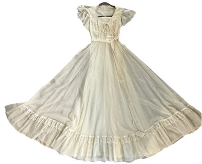 EUC!! Vintage Gunne Sax Boho Hippie Lace Beige Wedding Style Maxi Dress Size 5 - Image 1 of 4