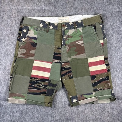 Vintage Polo Ralph Lauren Denim and Supply Patchwork Shorts Men's 34 Green Camo - Image 1 of 4