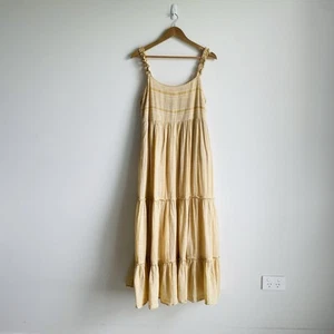 Just Jeans Dress Size 12 Mustard Yellow Maxi 100% Cotton - Picture 1 of 7