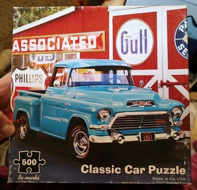 Re-marks 500-piece "Classic Car Puzzle" Featuring a Blue 1957 GMC Pickup Truck - Image 1 of 4
