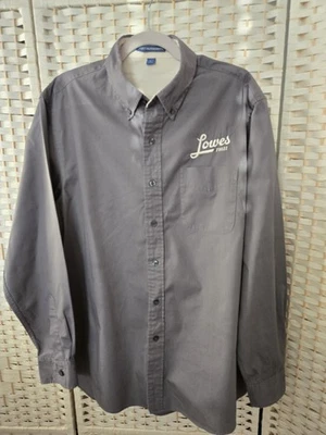 Mens Port Authority Lowes Foods Gray Long Sleeve Button Down Shirt Size Large - Image 1 of 3