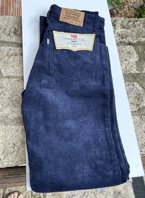 Levi's Corduroy 719-1517 Student Pants Straight Leg  28x31 Navy  Vintage USA NWT - Image 1 of 4