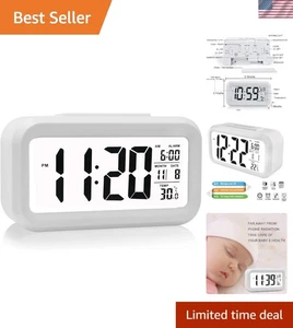 Digitaler Wecker batteriebetrieben / Nachtlicht / Innentemperatur, kleine Ziffer - Bild 1 von 9
