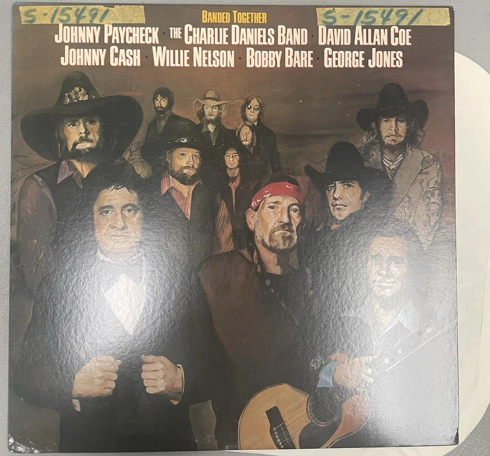 Banded Together 1979 Vinyl White Label PROMO Album W Cash Paycheck Coe Nelson ++ - Image 1 of 4