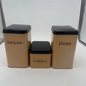 Harvell Space Savers Mid-Century Flour Sugar Coffee Canister Set - Picture 1 of 24