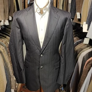Vintage 42R AQUASCUTUM Mens Striped Red Stripe Boater Suit Jacket Blazer Wool - Picture 1 of 11
