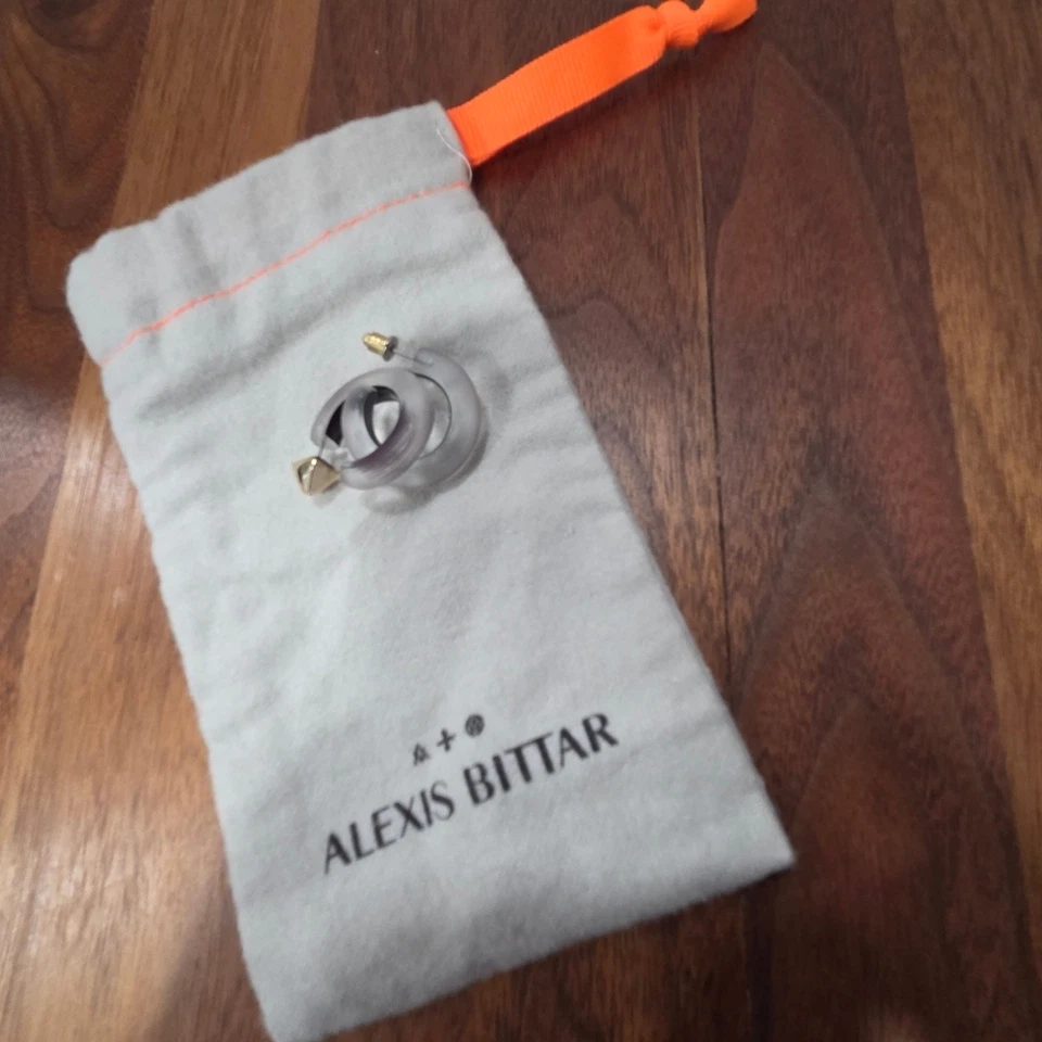 Pendientes de aro abierto Alexis Bittar gris lucite Foto 1 de 4