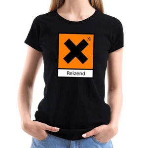 EAKS® Damen Girlie T-Shirt "Gefahrensymbol Reizend" Warnsymbol Chemie Biologie - Bild 1 von 22