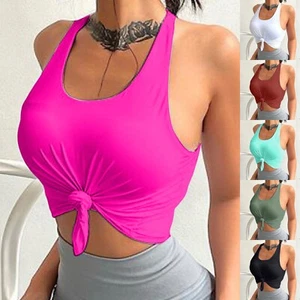 Women's Sexy Slim Top Colored Beach Vacation Swimsuit Summer Beach Bikini Top - Picture 1 of 42