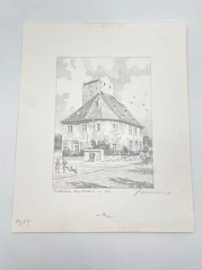KÜNSTLER HEINZ WEHLISCH ZEICHNUNG HEIDESHEIM BURG WINDECK UM 1915 SIGNIERT - Picture 1 of 4