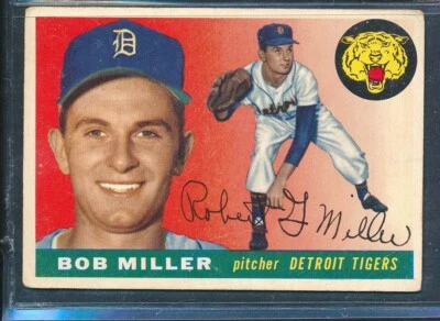 Bob Miller 1955 Topps #9 Detroit Tigers ~ En muy buen estado (arrugas) Foto 1 de 2