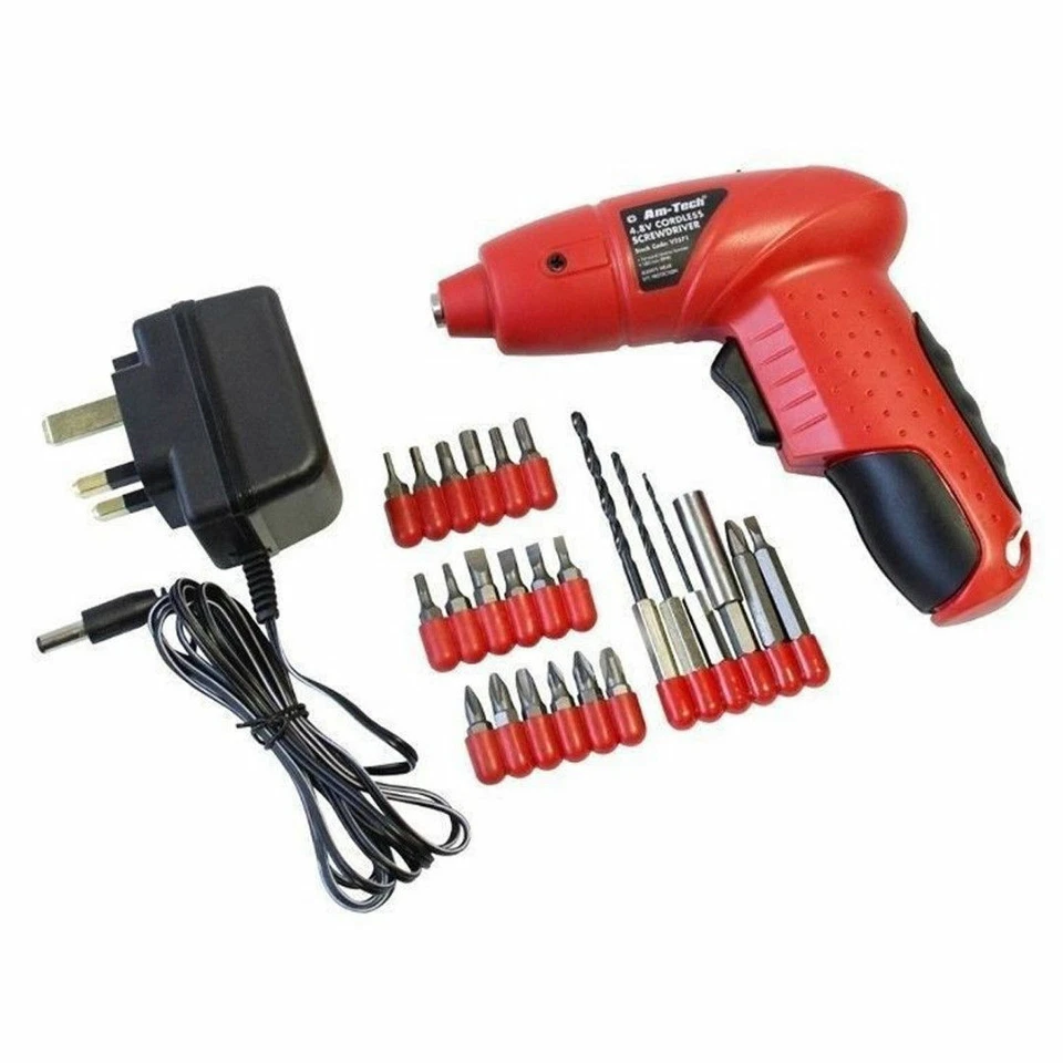 Destornillador recargable inalámbrico de 4,8 V + accesorios y cargador Amtech V2571 Foto 1 de 1