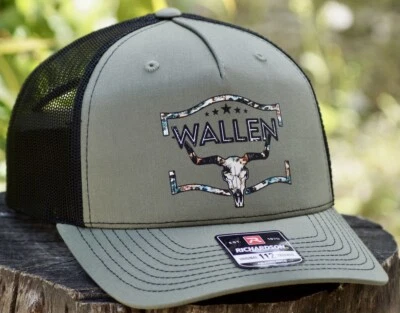 Wallen Longhorn Calavera Camionero Béisbol Snapback Richardson 112 Verde Ejército Foto 1 de 4