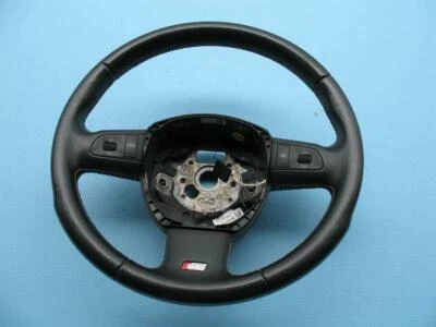 Volante de couro preto 2007 2008 Audi S6 fabricante de equipamento original usado 07 08 - Imagem 1 de 4