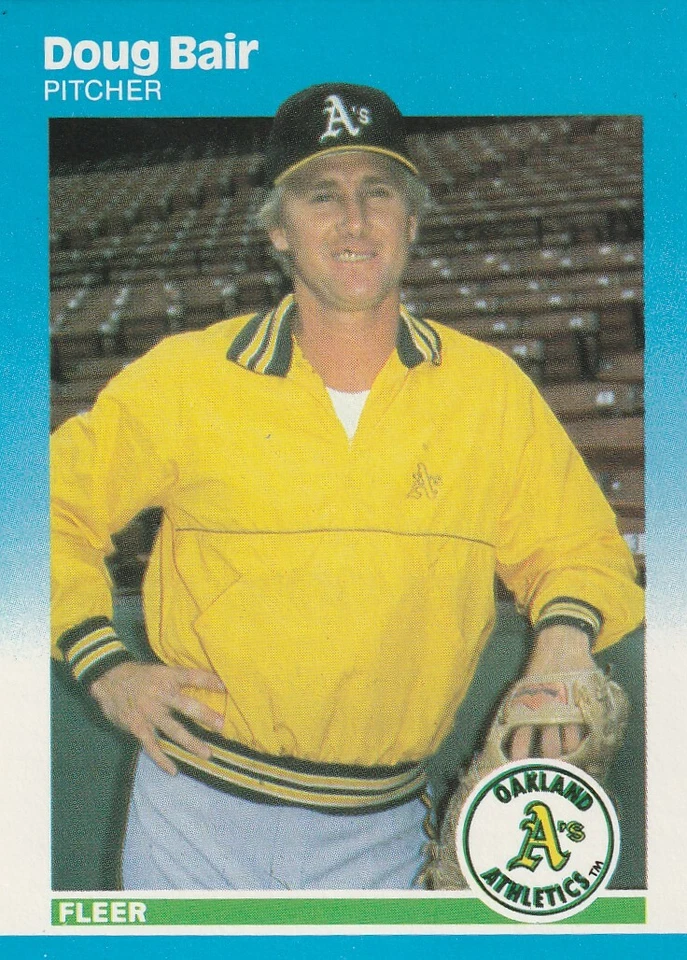 FREE SHIPPING-MINT-1987 Fleer Doug Bair #386 A'S PLUS BONUS CARDS - Image 1 of 1