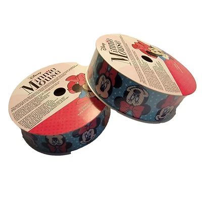 Lot of 2 Minnie Mouse Simplicity RIBBON 1 inch /25.4 Mm 3 Yards/2.74  each - Image 1 of 4