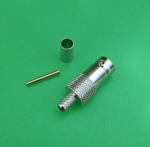 (2 PKS) Crimpado hembra BNC para cable RG58 RG142 RG400 LMR195 - Vendedor de EE. UU. - Imagen 1 de 3