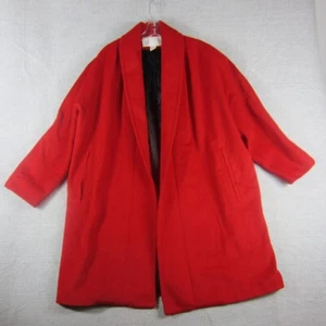 The Limited Coat Womens Medium Red Long Sleeve Open Front Wool Blend Winter - Picture 1 of 12