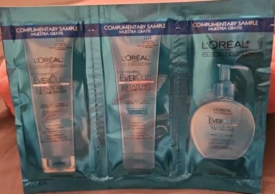 10x L'ORÉAL EverCurl Care System Sample Size Shampoo Conditioner & Leavein Cream - Image 1 of 4