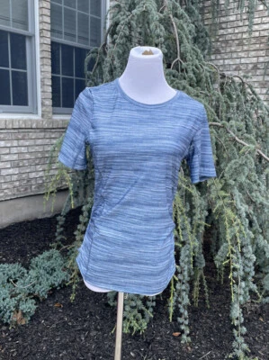 PrAna CATERINA MANGA CURTA SUN TOP Pequeno Feminino Cobertura Azul Praia Novo - Imagem 1 de 4