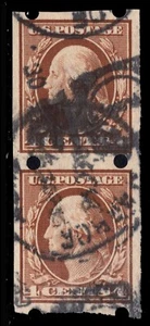 MOMEN: US #346 PAIR BRINKERHOFF TYPE II USED EX BELASCO SCARCE LOT #86512** - Picture 1 of 2