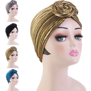 Pañuelo para la cabeza turbante nudo plisado gorro quimioterapia hiyab pérdida de cabello sombreros - Imagen 1 de 19