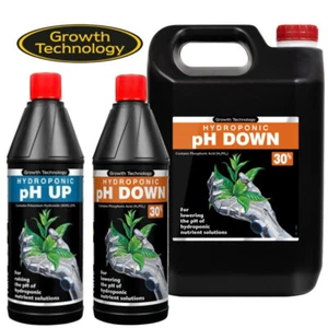Growth Technology pH Up & Down Water Control Solution Hydroponics 1L 5L - Picture 1 of 7