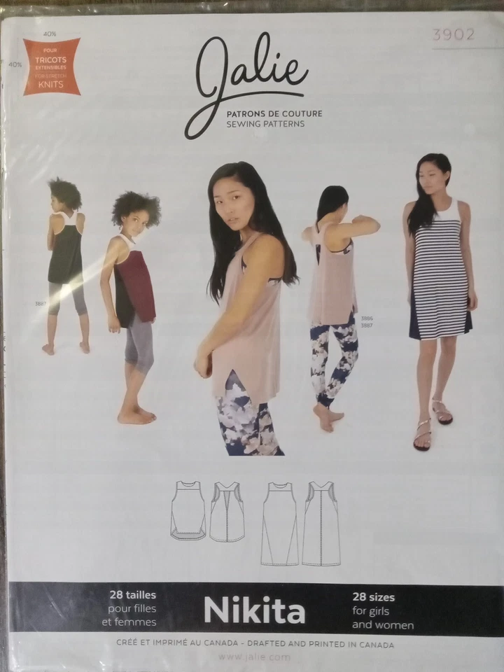 Jalie Nikita Workout Tank & Swing Dress Sewing Pattern 3902 Women & Girls Sizes - Image 1 of 1