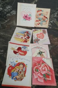 Vtg GB Valentine Cards Random Lot Embossed, Ribbon Heart, Cut Out - Picture 1 of 12
