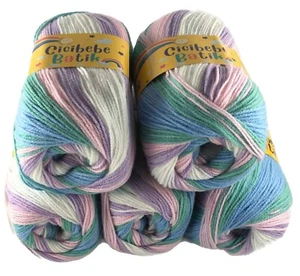 Rainbow Baby wool pack 5 x 100g Cicibebe Batik Yarn wool crochet DK acrylic 78 - Picture 1 of 1