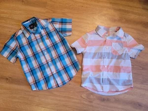 Wrangler & Other Lot of 2 Button Down Short Sleeve Shirts Tops Boys Size 4/5 - Picture 1 of 1