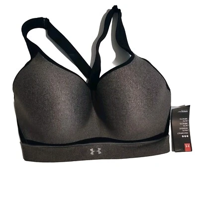 SUJETADOR DEPORTIVO UNDER ARMOUR ALTO IMPACTO Talla 36DD Gris Negro Ajustable Correr Gimnasio  Foto 1 de 4