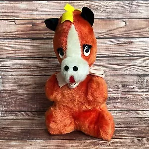 Vintage Plush Donkey 1966 A.D. Sutton Orange Rattle - Picture 1 of 8