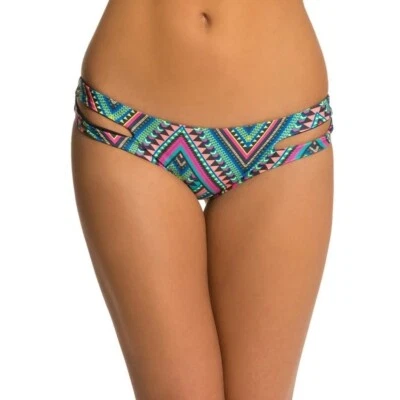 L*SPACE Estella Bikini Bottoms Sz M Geo Print Multicolor Reversible Full Cut Out - Image 1 of 4